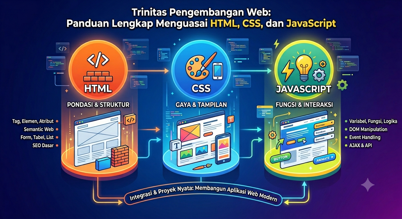 Trinitas Pengembangan Web: Panduan Lengkap Menguasai HTML, CSS, dan JavaScript